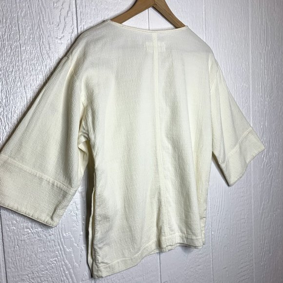 MARA HOFFMAN "Frankie" Cream Woven Boxy Blouse - Picture 6 of 11